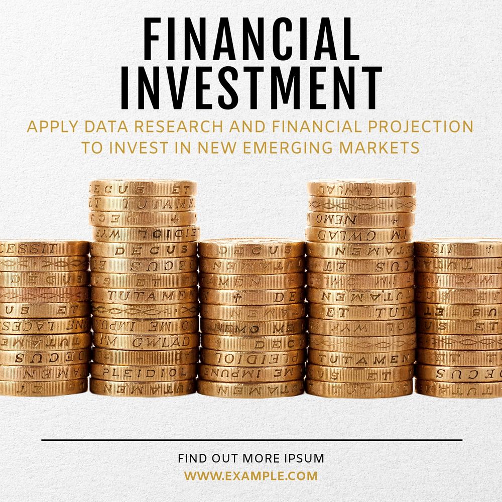 Financial investment Instagram post template, editable text