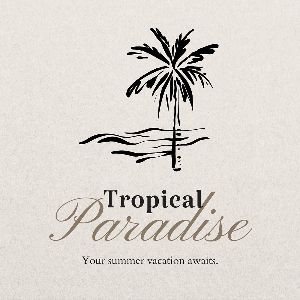 Tropical paradise Instagram post template, editable text