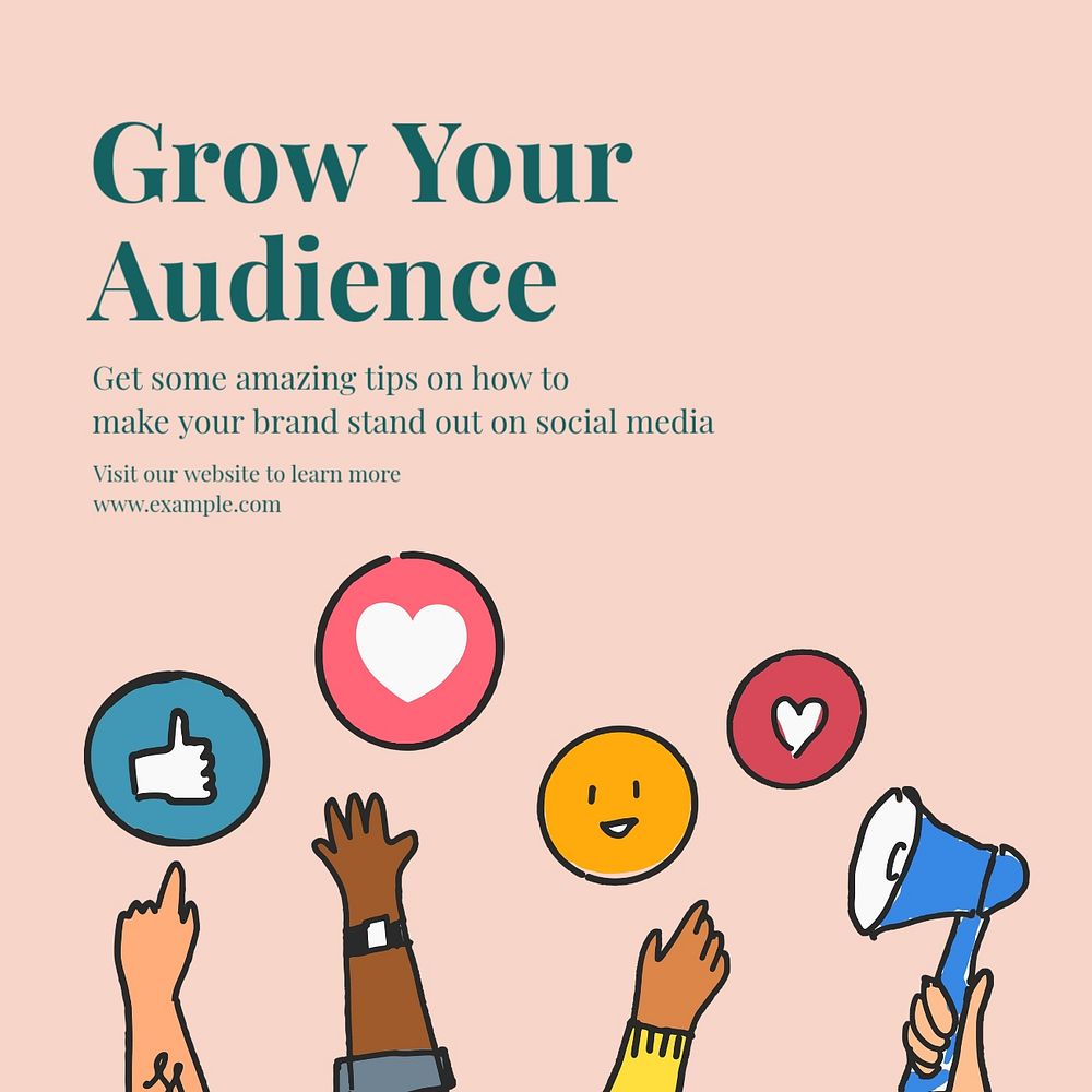 Audience strategy Instagram post template, editable text