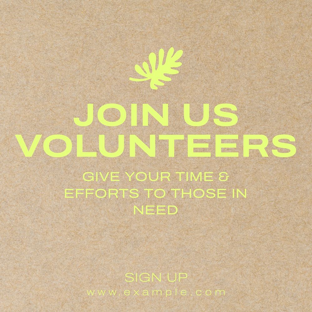 Join us volunteers Instagram post template, editable text