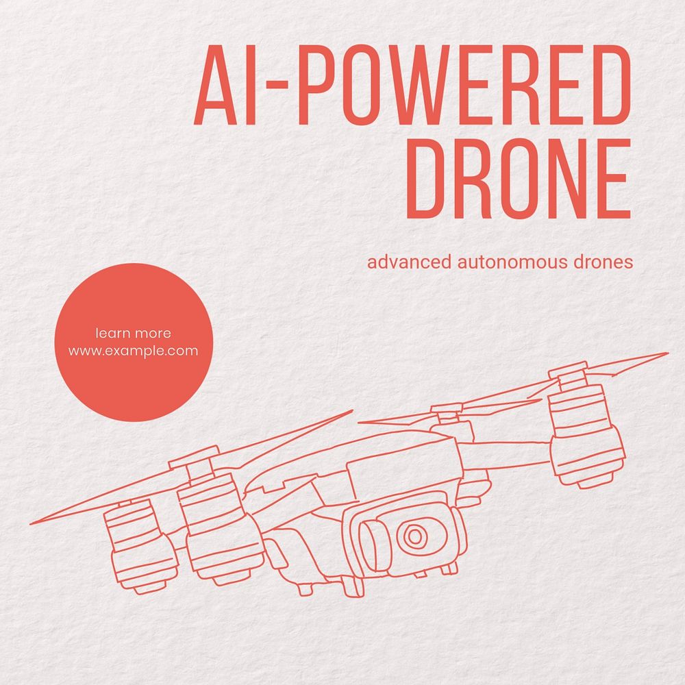 AI drone Instagram post template, editable text