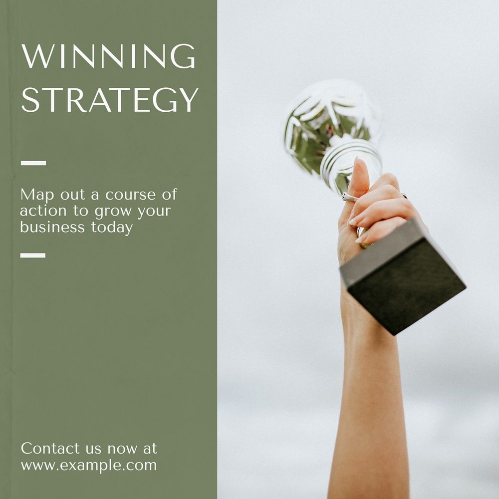 Winning strategy Instagram post template, editable text