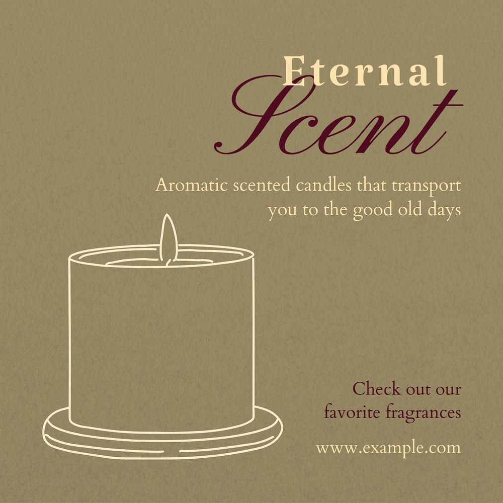 Scented candles Instagram post template, editable text