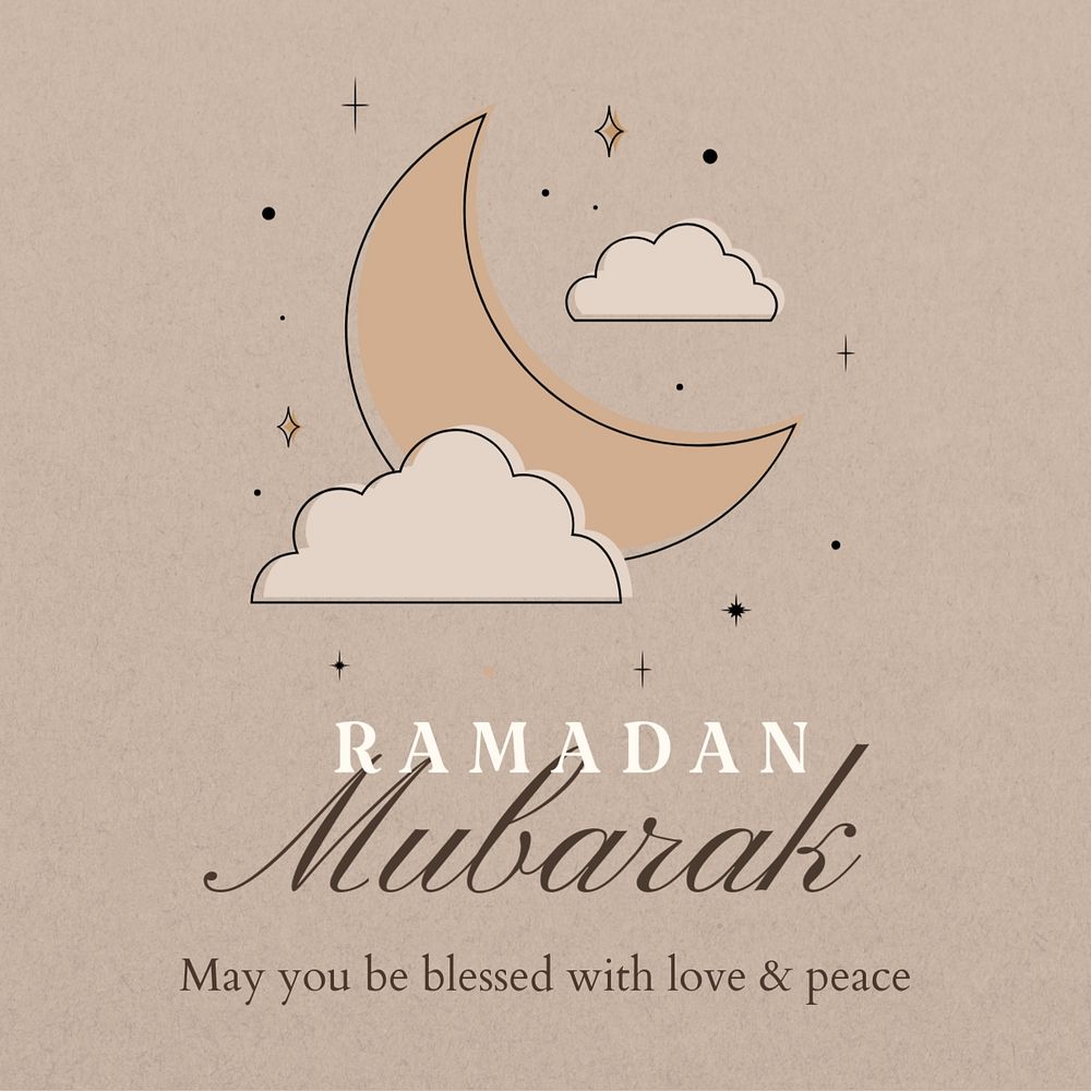 Ramadan mubarak Instagram post template, editable text