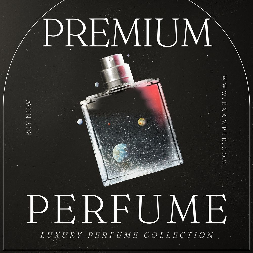 Premium perfume Instagram post template, editable text