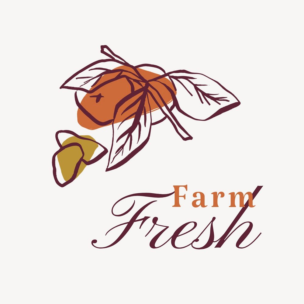 Farm fresh logo template, editable text