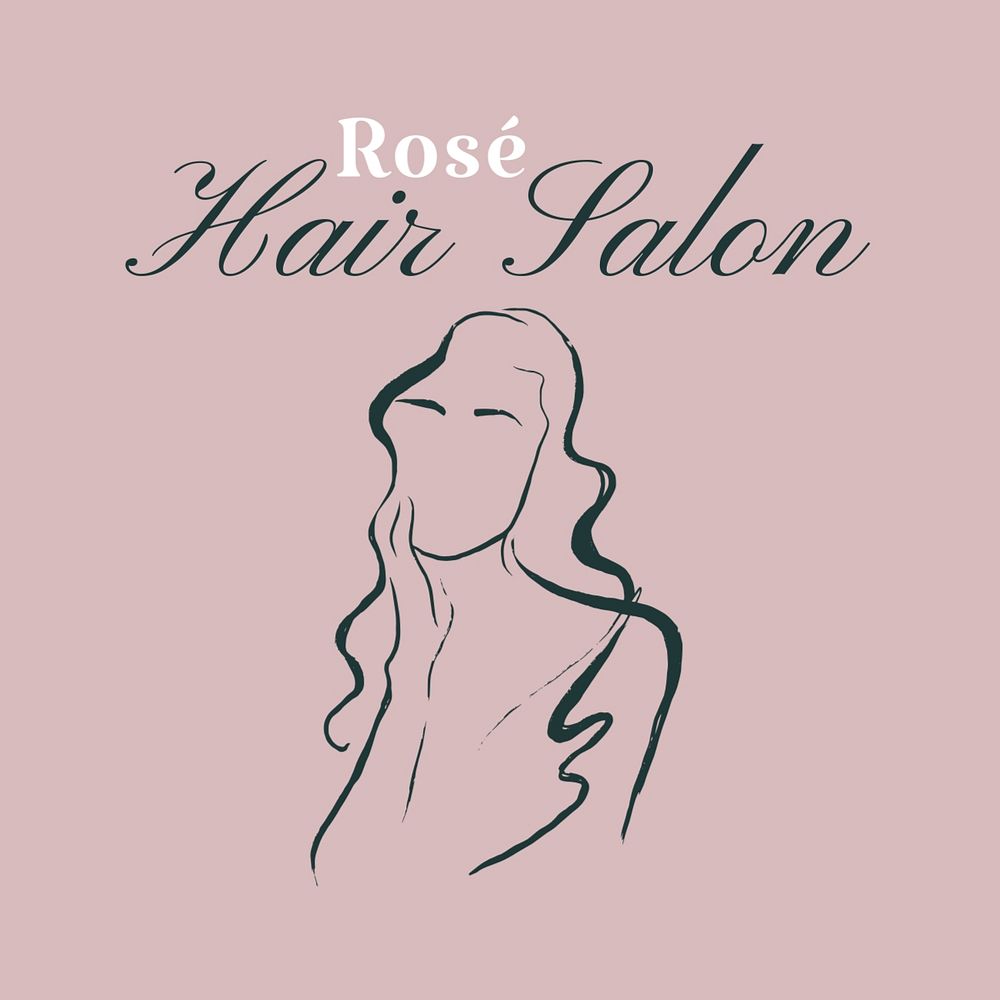 Hair salon logo template, editable text