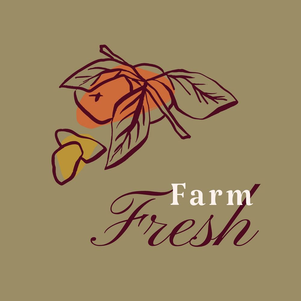 Farm fresh logo template, editable text