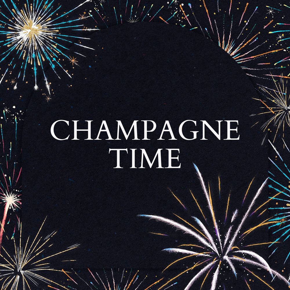 Champagne time Instagram post template, editable text