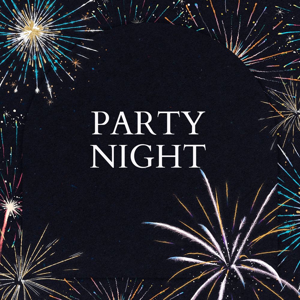 Party Night Instagram post template, editable text