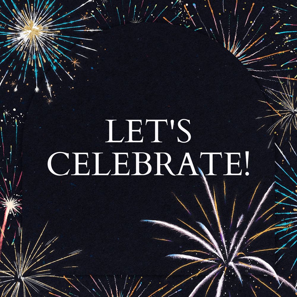 Let's celebrate! Instagram post template, editable text