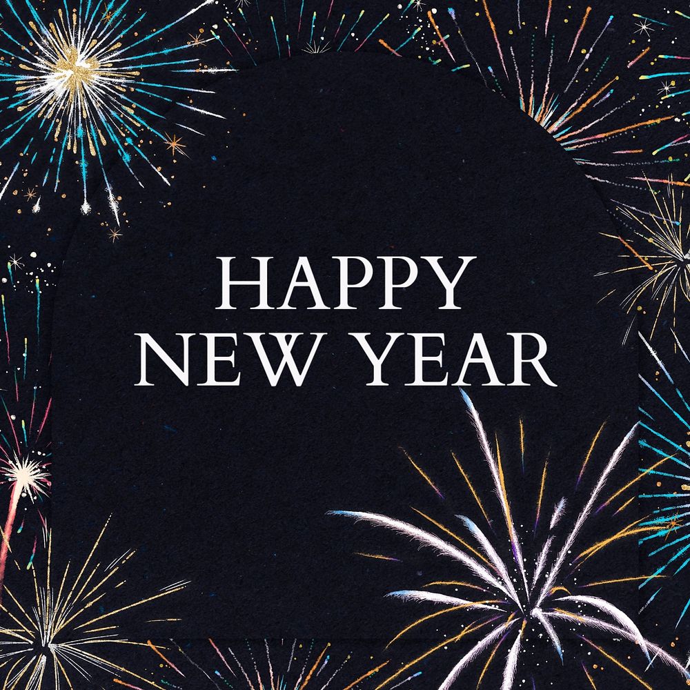 Happy New Year Instagram post template, editable text