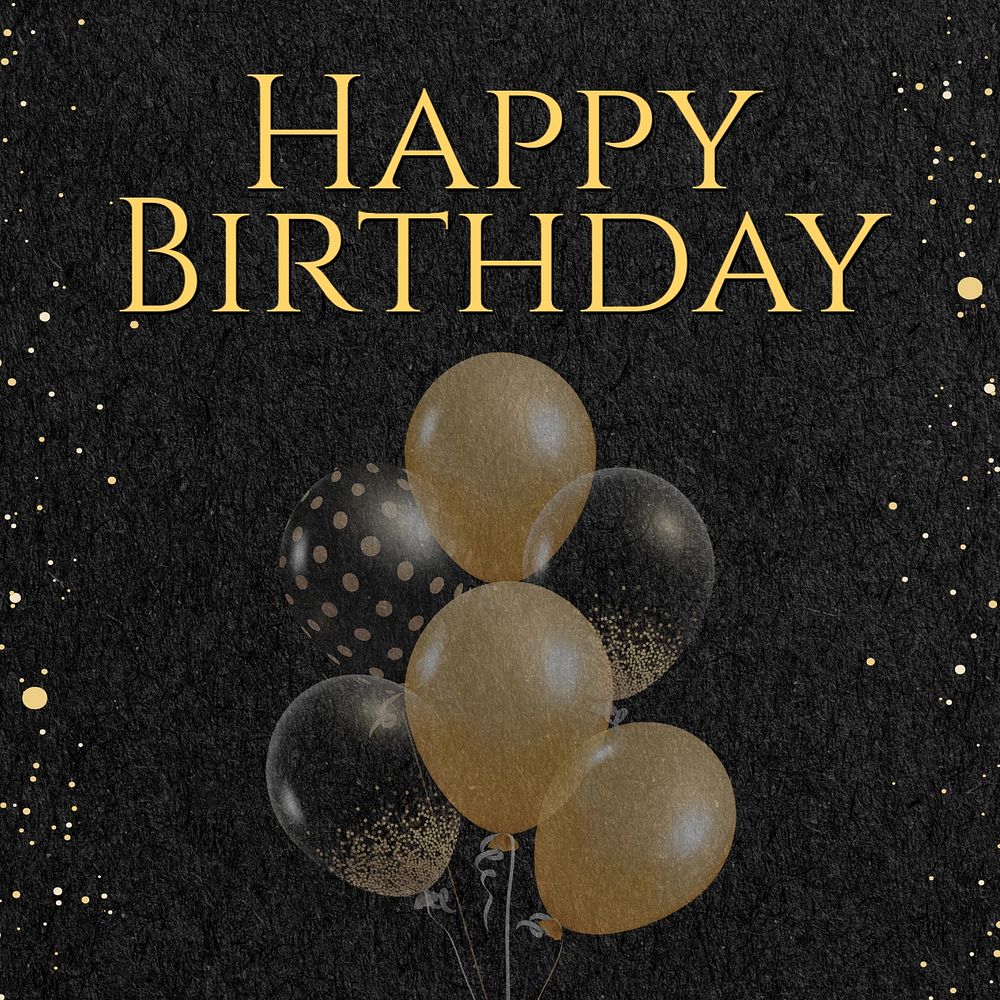 Happy birthday Instagram post template, editable text