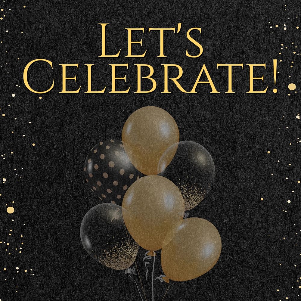 Let's celebrate! Instagram post template, editable text