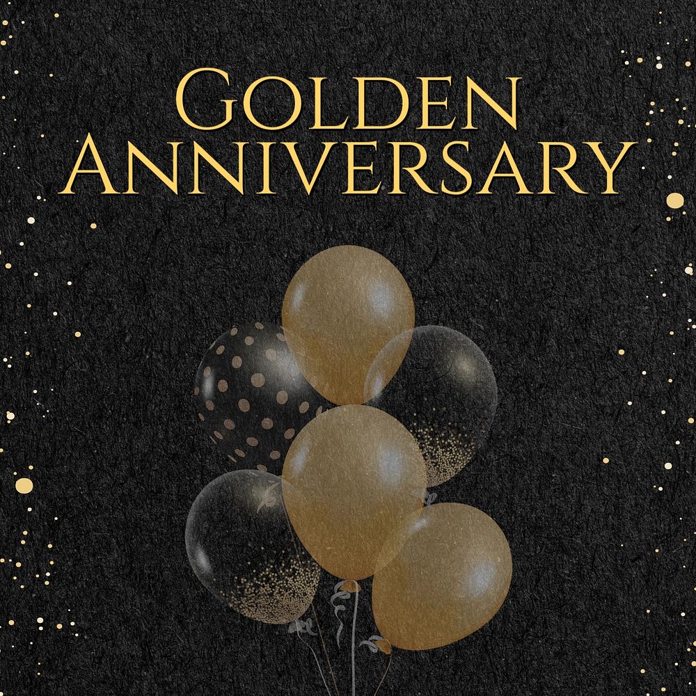 Golden anniversary Instagram post template, editable text