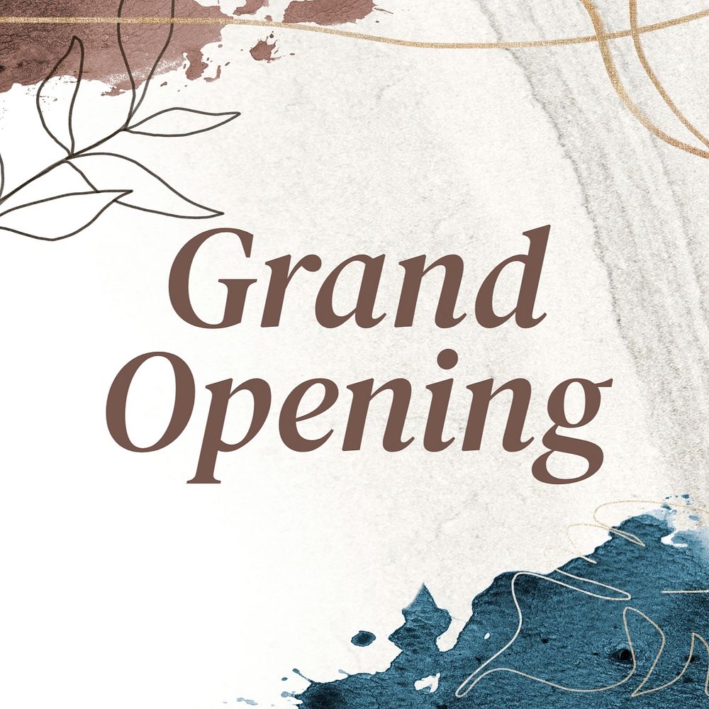 Grand opening Instagram post template, editable text