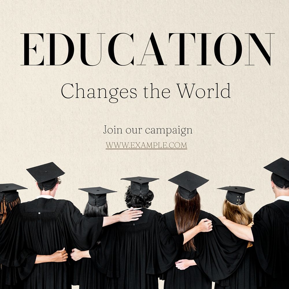 Education campaign Instagram post template, editable text