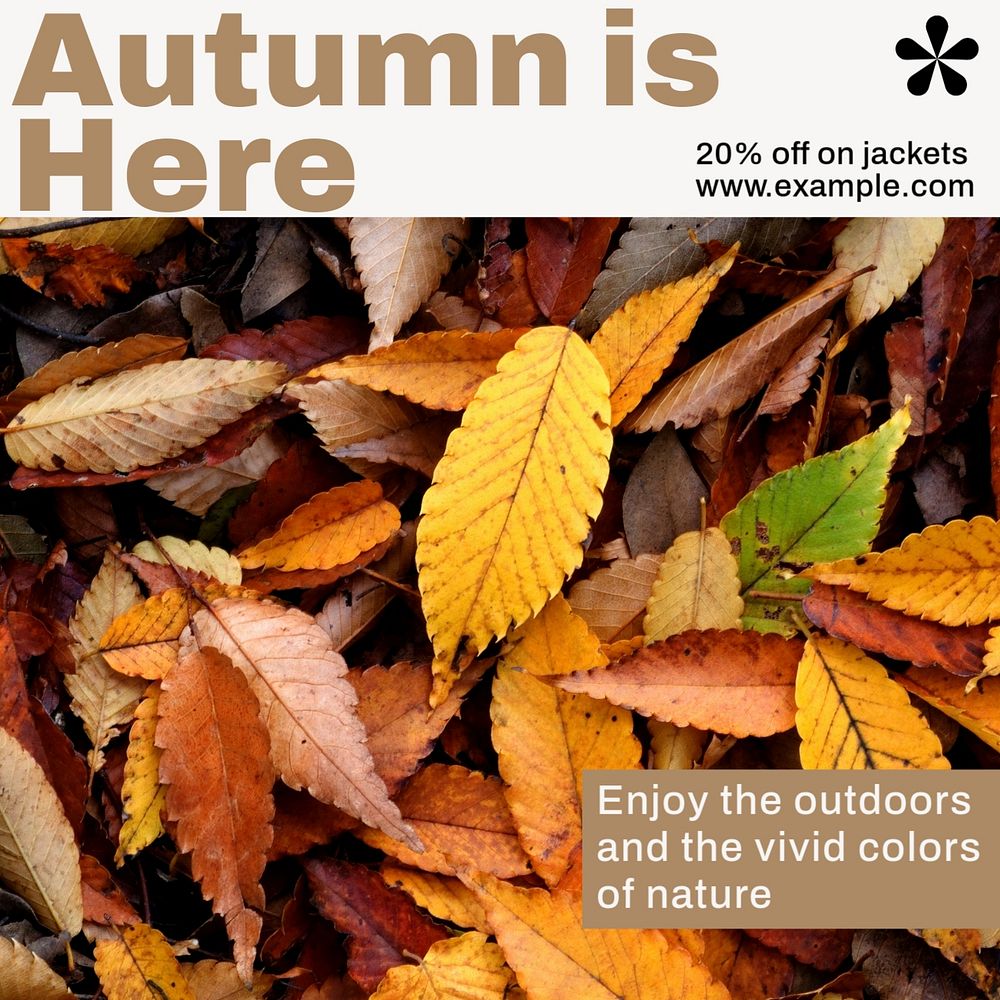 Autumn sale Instagram post template, editable text