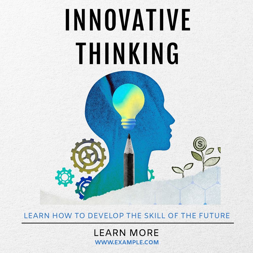 Innovative thinking Instagram post template, editable text