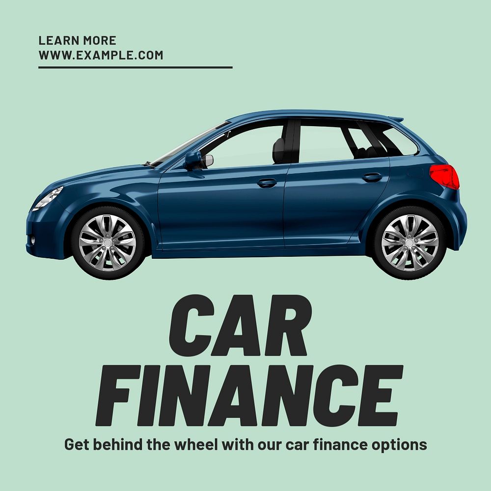 Car finance  Instagram post template, editable text