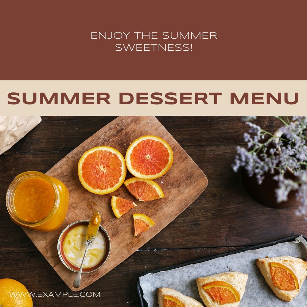 Dessert menu Instagram post template, editable text