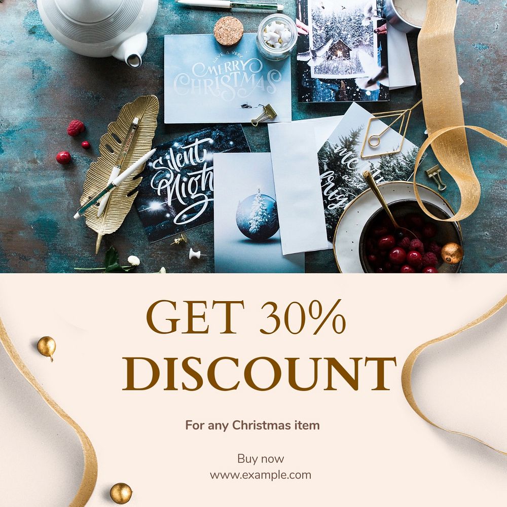 Discount Instagram post template, editable text