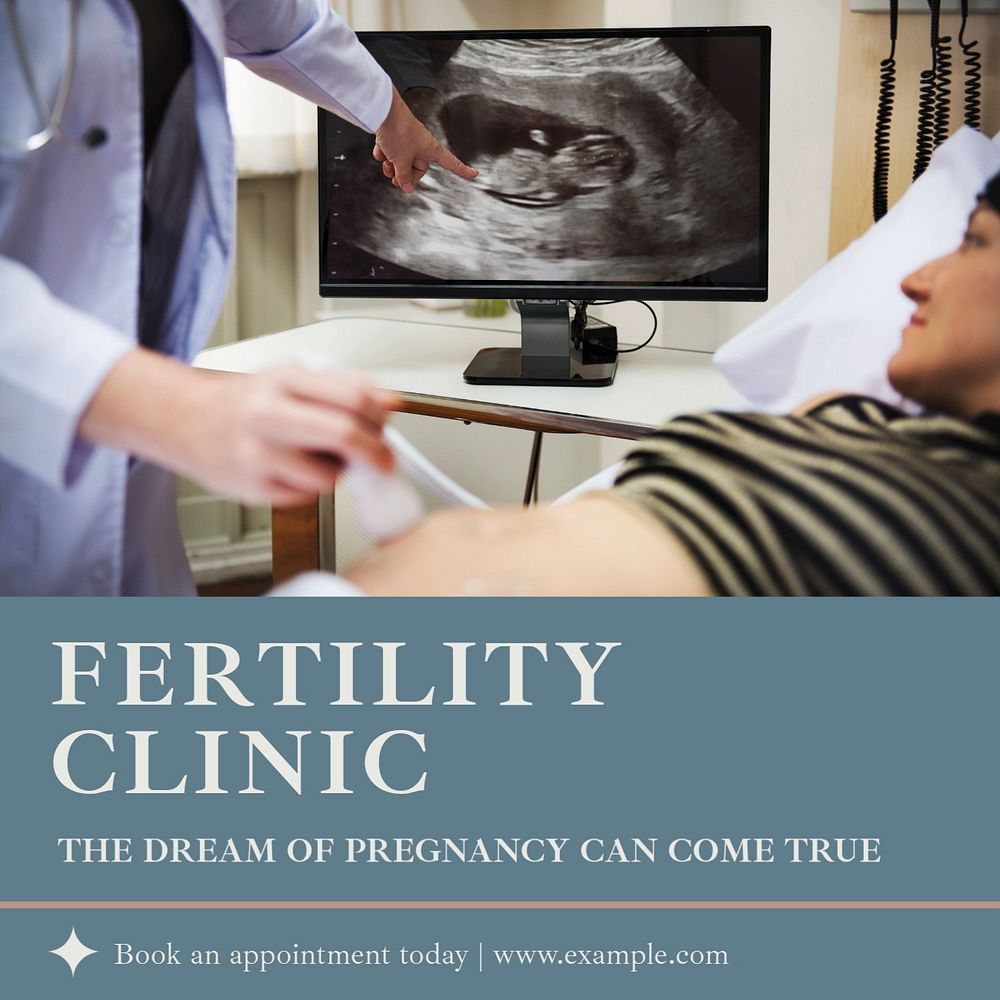 Fertility clinic Instagram post template, editable text