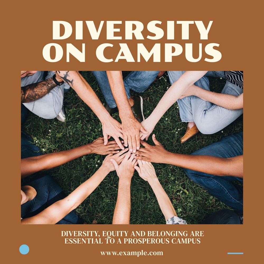 Diversity on campus Instagram post template, editable text