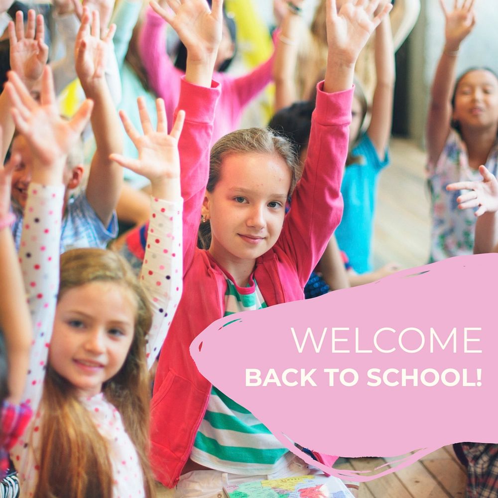 Welcome to school Instagram post template, editable text