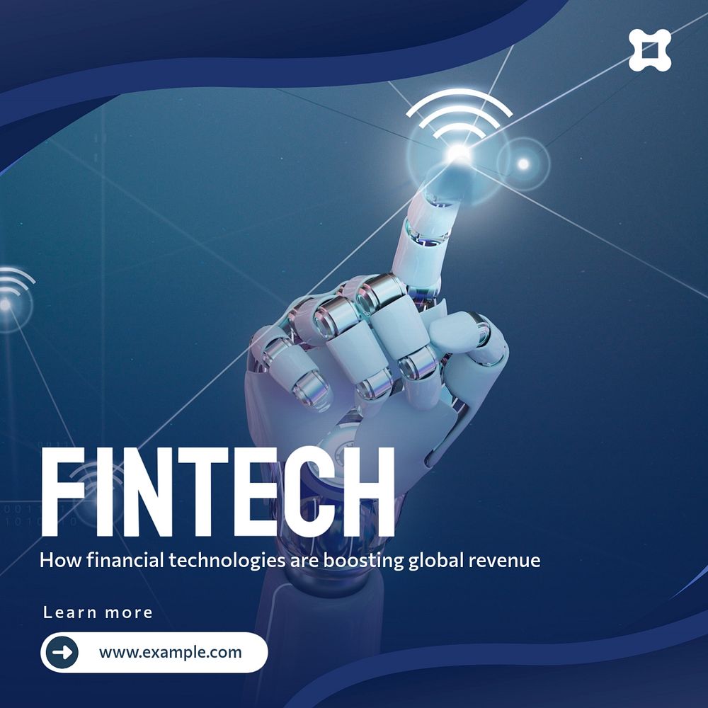 FinTech Instagram post template, editable text