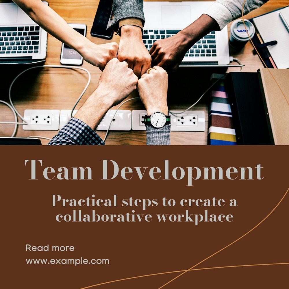 Team development Instagram post template, editable text