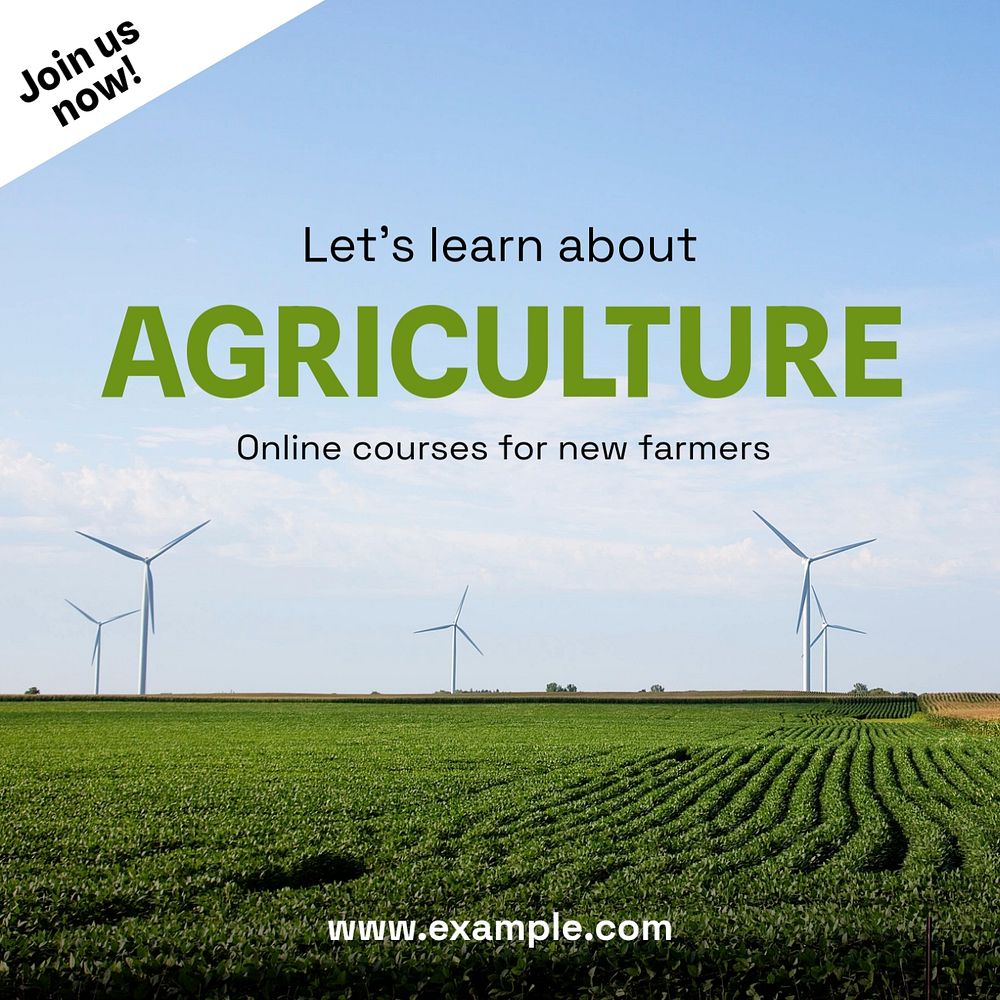 Agriculture class Instagram post template, editable text