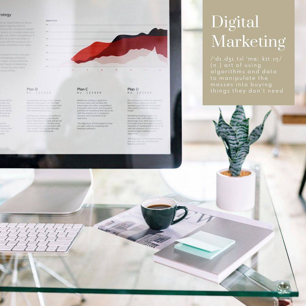 Digital marketing Instagram post template, editable text