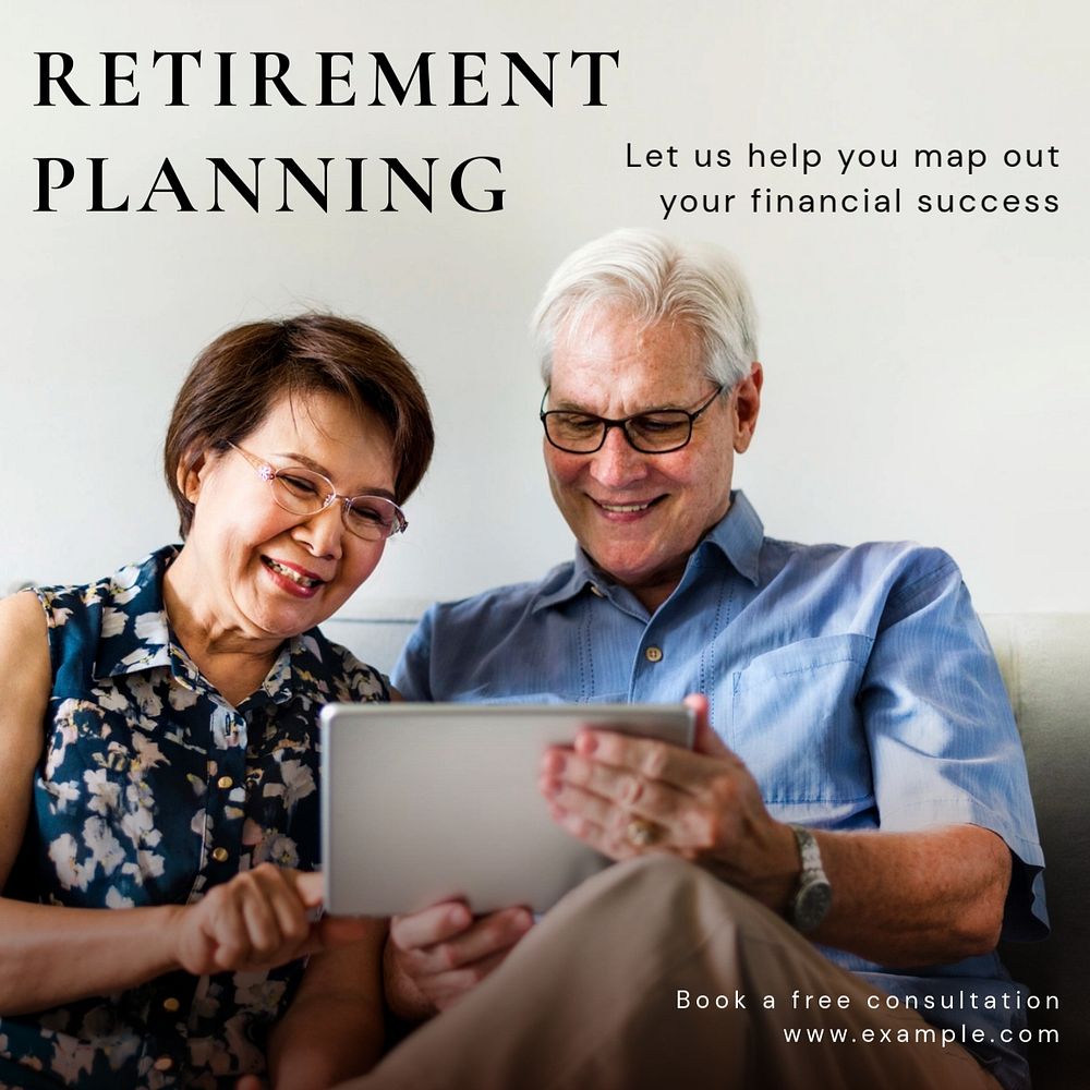 Retirement planning Instagram post template, editable text