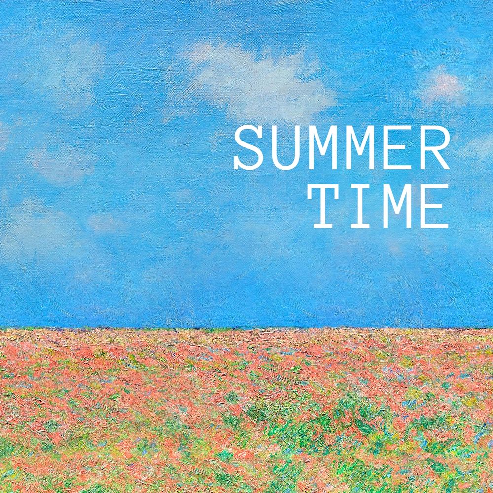 Summer time Instagram post template, editable text