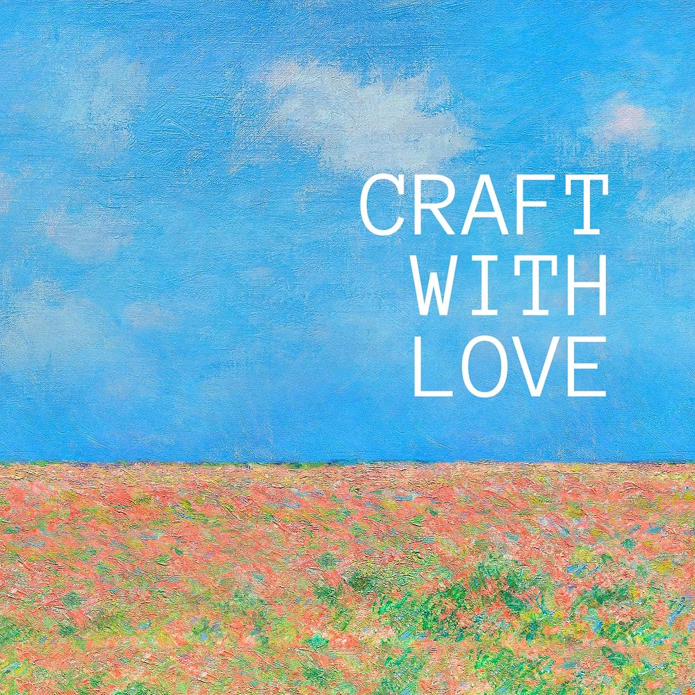 Love craft Instagram post template, editable text