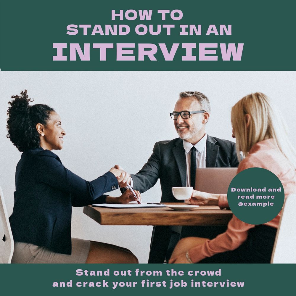 Interview Instagram post template, editable text