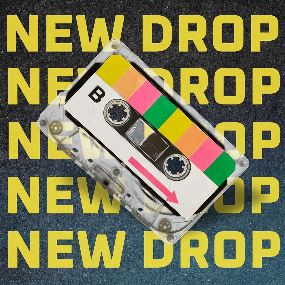 New drop Instagram post template, editable text