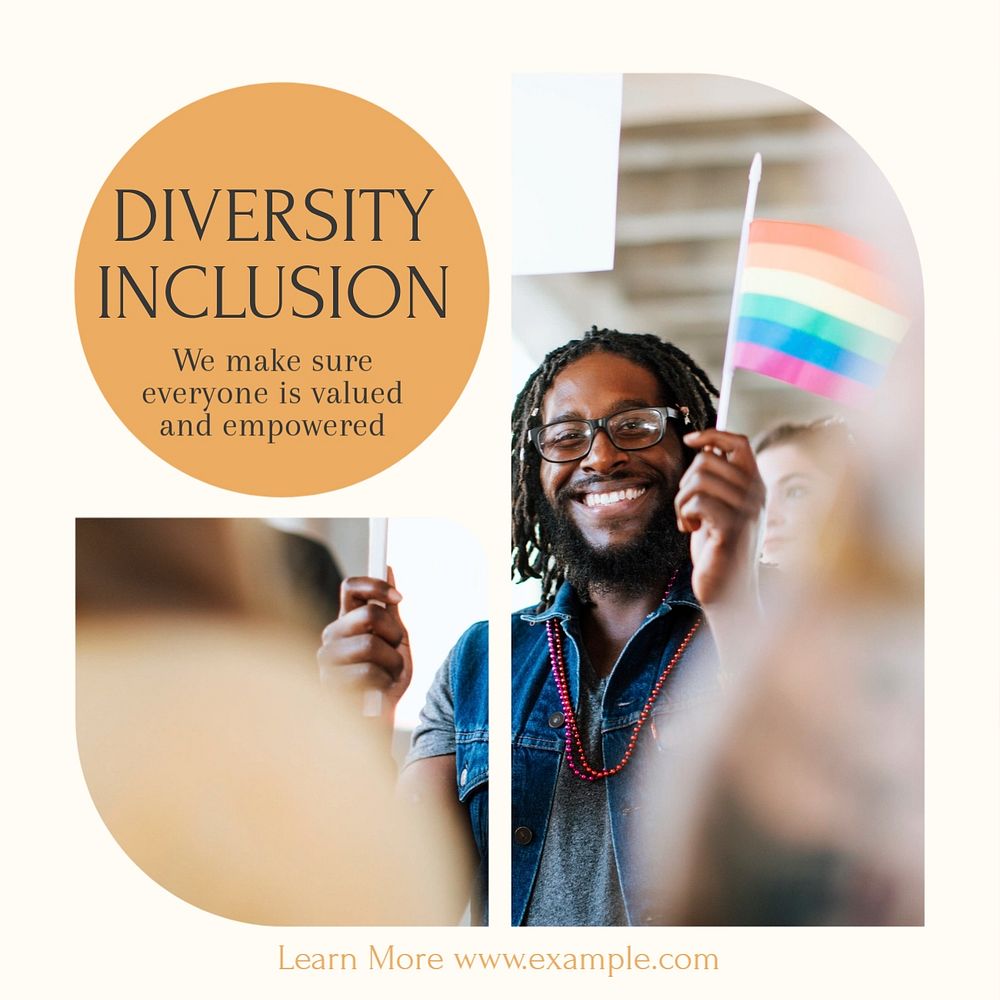 Diversity and inclusion Instagram post template, editable text