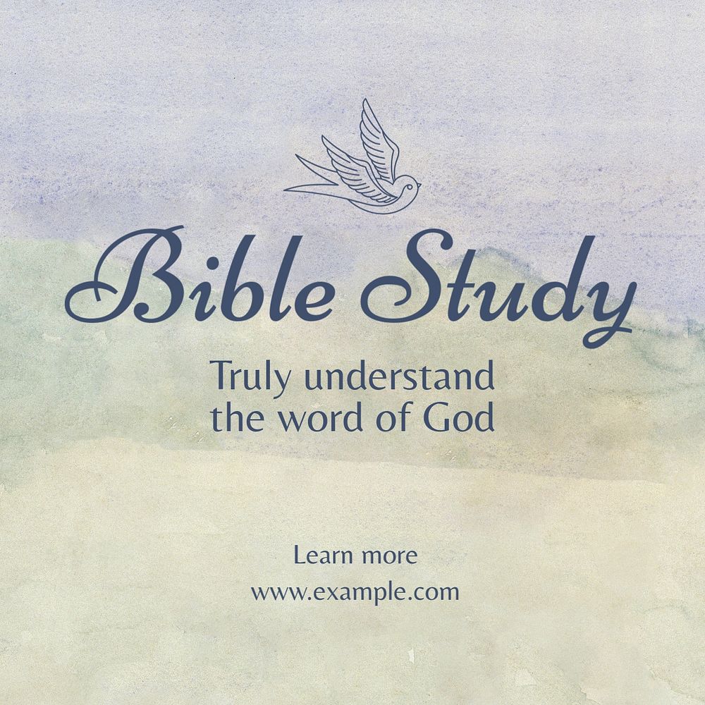 Bible study Instagram post template, editable text