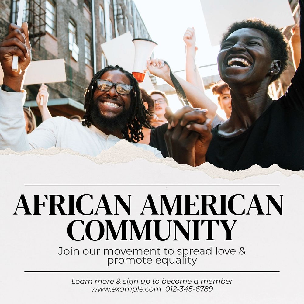 African American community Instagram post template, editable text