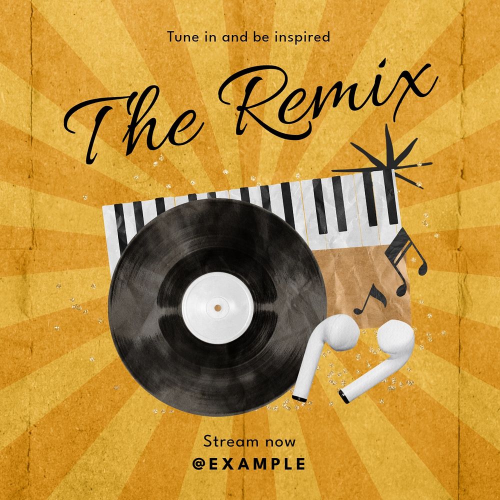 The remix Instagram post template, editable text