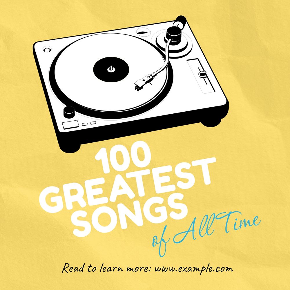 Greatest songs Instagram post template, editable text