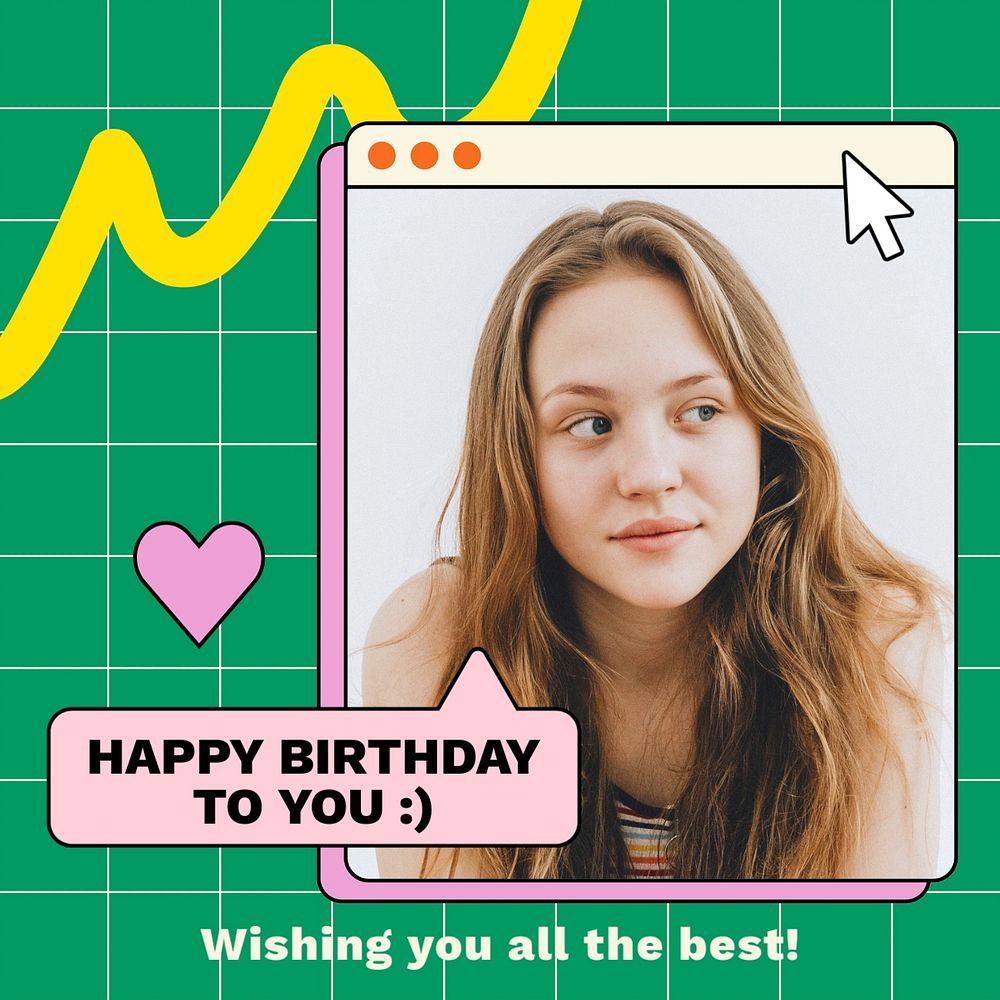 Happy birthday  Instagram post template, editable text