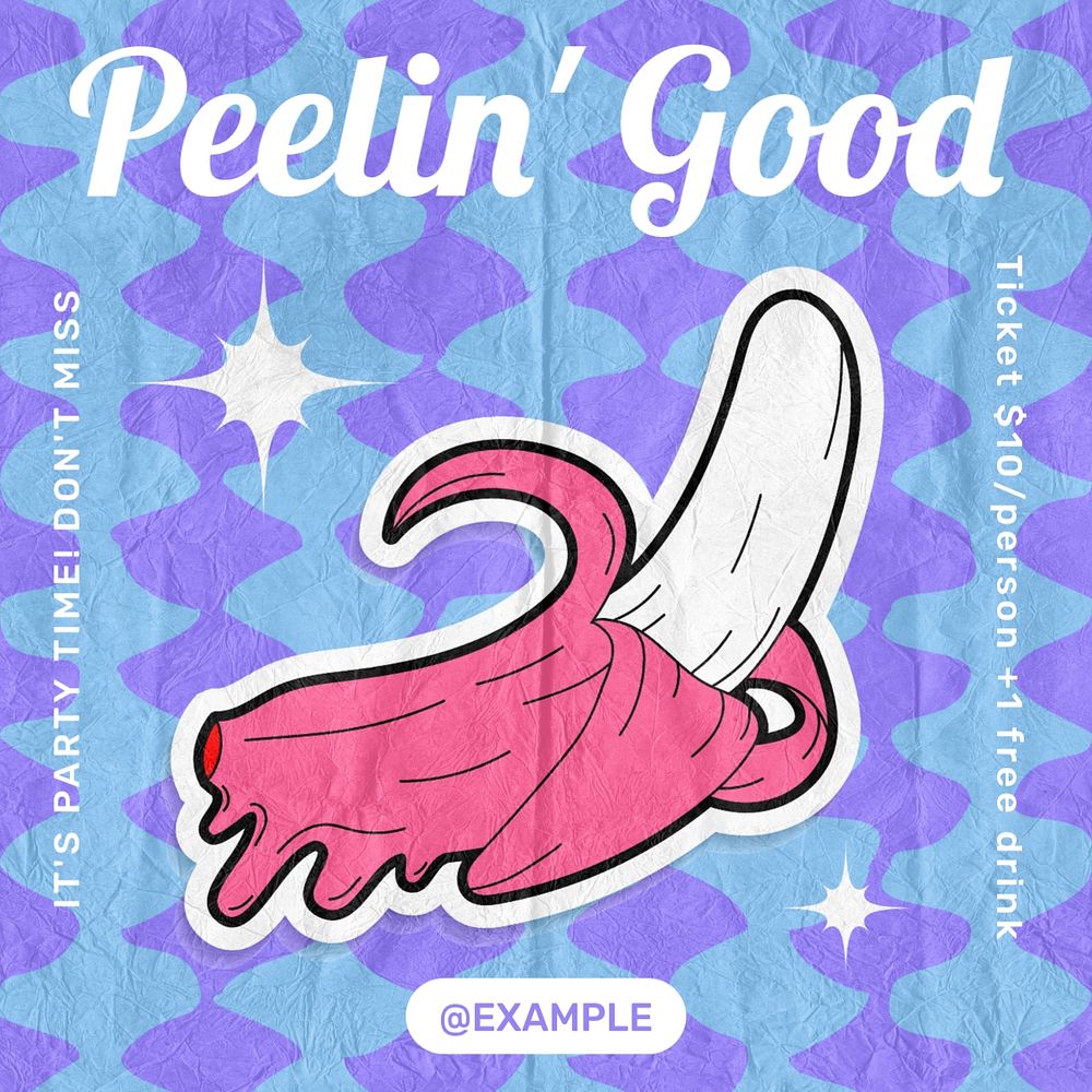 Peelin good Instagram post template, editable text