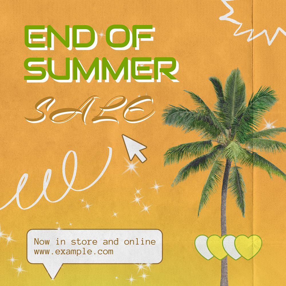 Summer sale Instagram post template, editable text