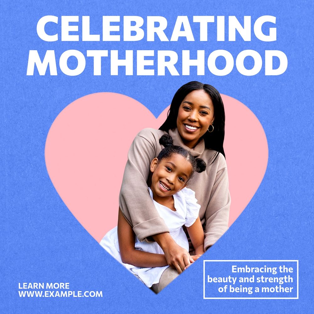 Celebrating motherhood Instagram post template, editable text