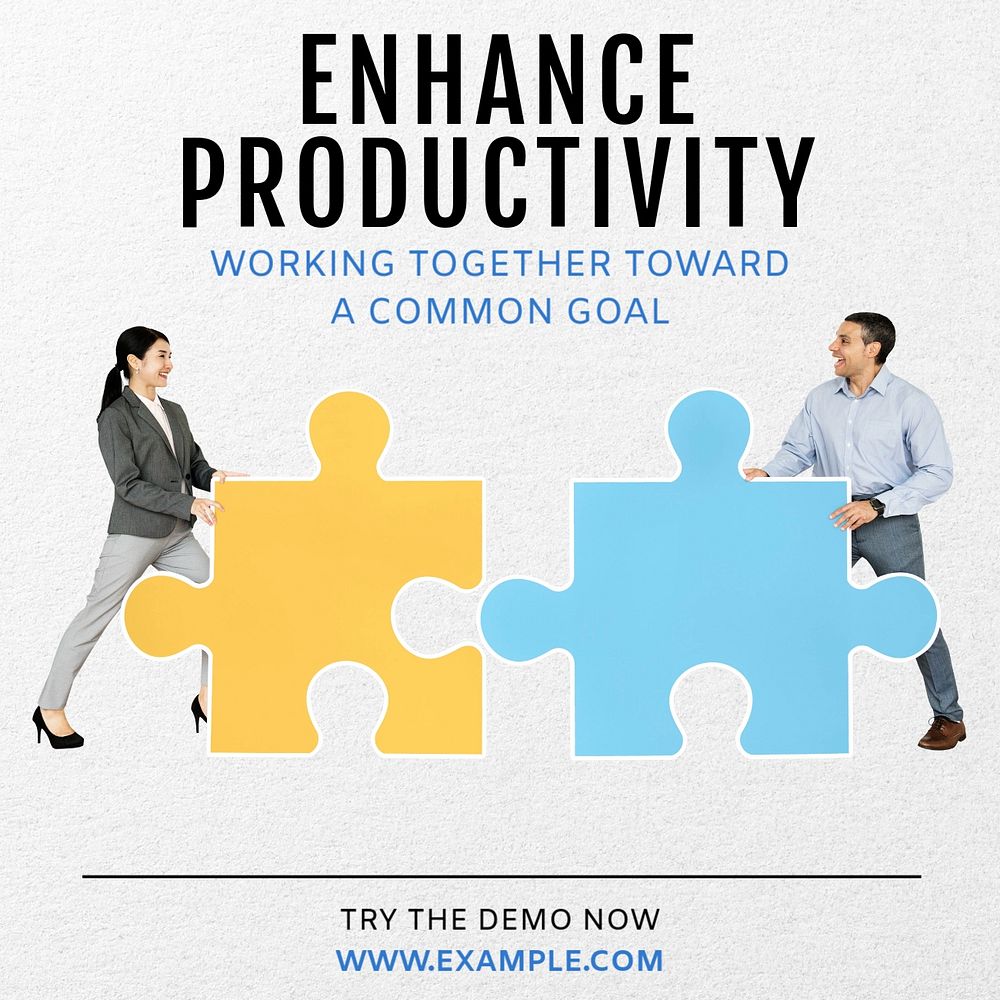 Enhance productivity Instagram post template, editable text