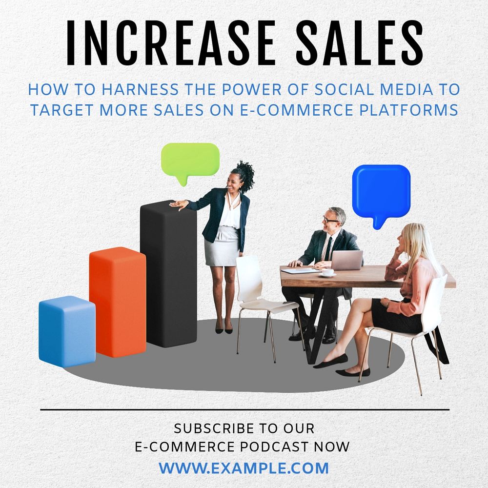 Increase sales Instagram post template, editable text