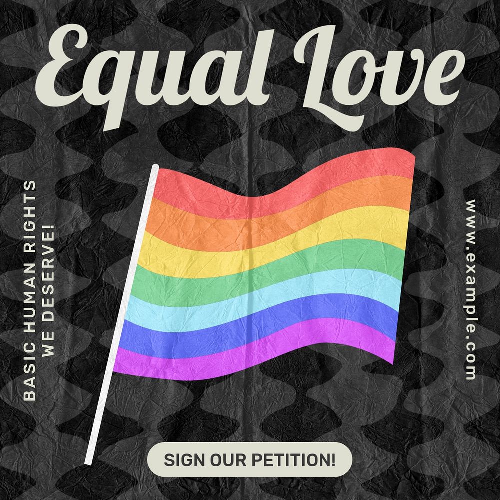 Equal love Instagram post template, editable text